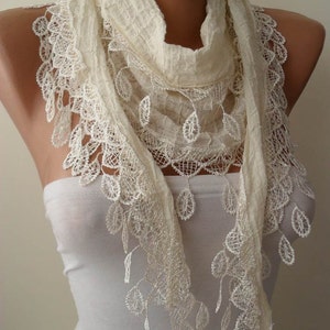 Woman Scarf, Unique Gifts, Lace Scarf, Personalized Gifts, Linen Scarf, Mothers Day Gift, Gift for Her, Mom Gift, gift for mothers day