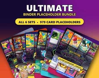 Pacchetto definitivo Mega Evolution, tutti e 6 i set di segnaposto per raccoglitore, 979 carte Pokémon TCG Master Set Checklist, 9 inserti per raccoglitore con tasche in formato PDF