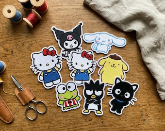 Pacchetto di disegni per ricamo Kawaii Cat, 20 simpatici file di ricamo a macchina con personaggi, Bow Cat Kuro Cinna Bunny Kids Sweatshirt PES DST JEF