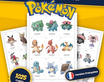 Pokemon Binder Inserts à Imprimer, Pokédex Complet 1-1025 Noms Français, Cartes Classeur Pokemon 9 Pochettes, PDF