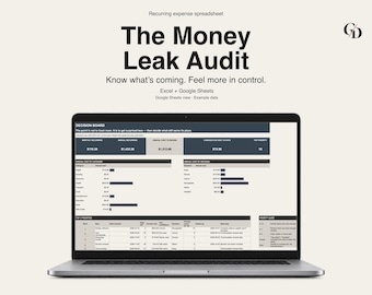 Recurring Expense & Subscription Tracker for Excel and Google Sheets | The Money Leak Audit