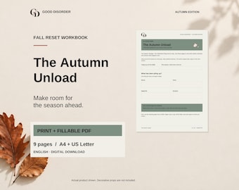 Fall Reset Workbook, Printable & Fillable PDF | The Autumn Unload