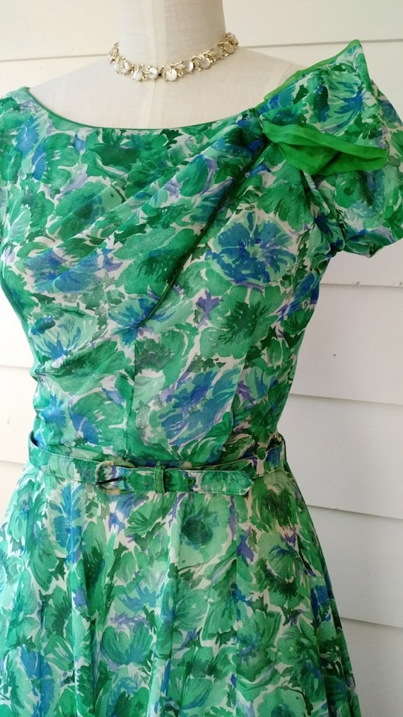 1950's Watercolor Dress - SM