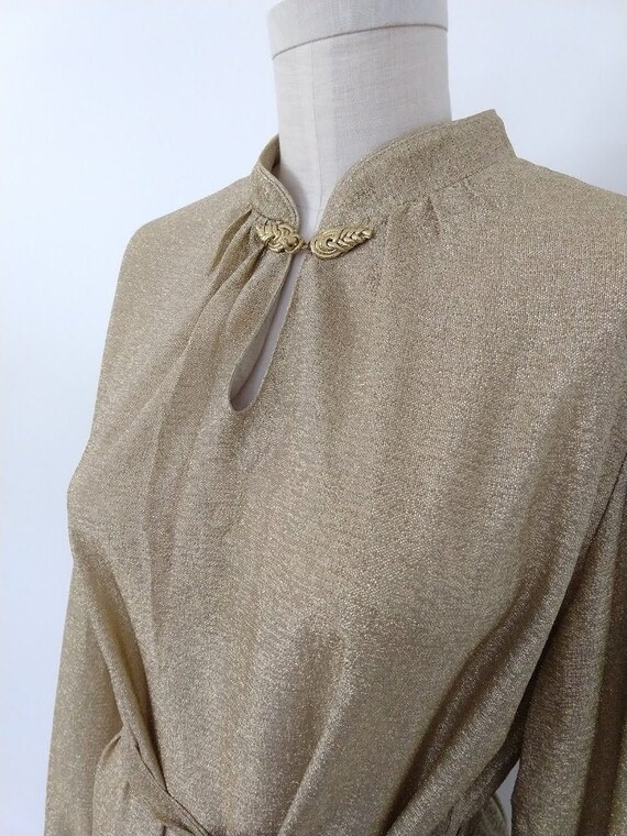 1970s Gold Lame MuuMuu - S