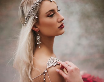 Helewise Crown: Handmade Swarovski Crystal Filigree Headpiece