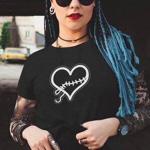 Unisex Shirt, Heart Shirt, I Love You Shirt, Heartbreak T-Shirt, Love Apparel, Couple Shirts, Heartache Shirts, Gothic Apparel, Goth Core image 1