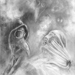 Plague Doctors Graphite art print