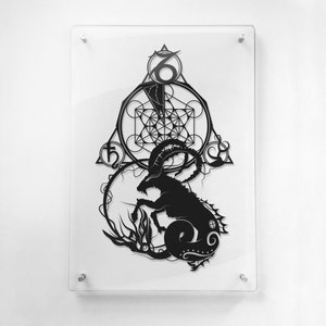 Capricorn Zodiac handmade paper cut wall art