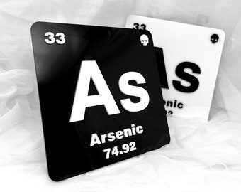 Periodic Table Pick Your Element Science Chemistry Alchemy Gothic Wall Decor Acrylic Black and White Decor