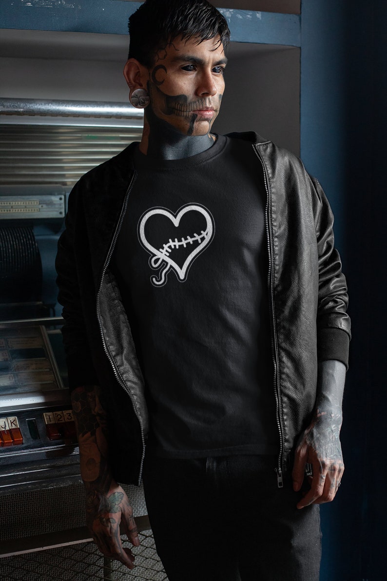 Unisex Shirt, Heart Shirt, I Love You Shirt, Heartbreak T-Shirt, Love Apparel, Couple Shirts, Heartache Shirts, Gothic Apparel, Goth Core image 4
