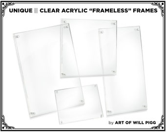 14"x20" Clear Acrylic Double Panel Float Frame by Art of Will Pigg Unique Original Classy for Artwork and Pictures Custom Frame Supply