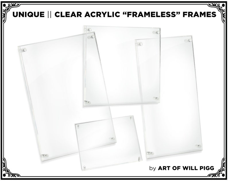 9x20 Clear Acrylic Double Panel Float Frame By Art Image 0