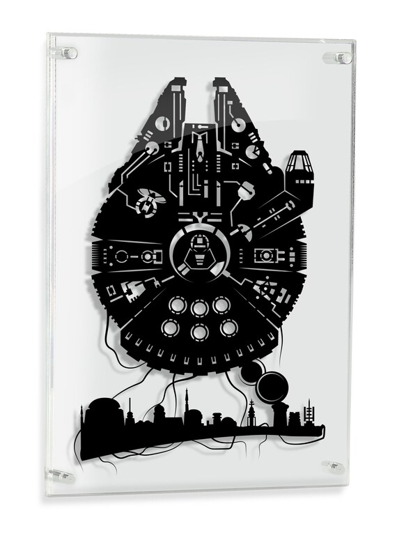 Gerahmte Star Wars The Millenium Falcon Han Solo Mos Eisley Millennium Falcon Rey Starwars Art Papier Geschnitten Papercut Geschenke Fur Ihn Will Pigg