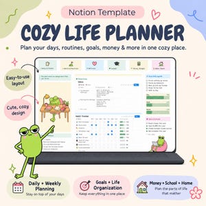 All-in-One Notion Life Planner: ADHD Dashboard, Habit Tracker, 2026 Digital Organizer