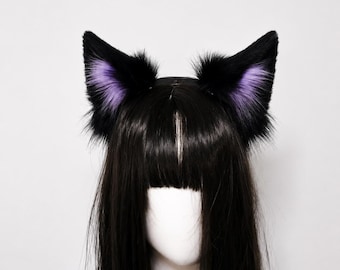 Handmade Cat Ear Headband, Gravity Sensor Moving Ears, Posable Faux Fur Cosplay Accessory, Standard or Motorised Style