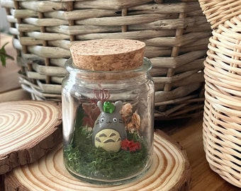 Terrarium miniature en bocal Totoro 7 cm fait main