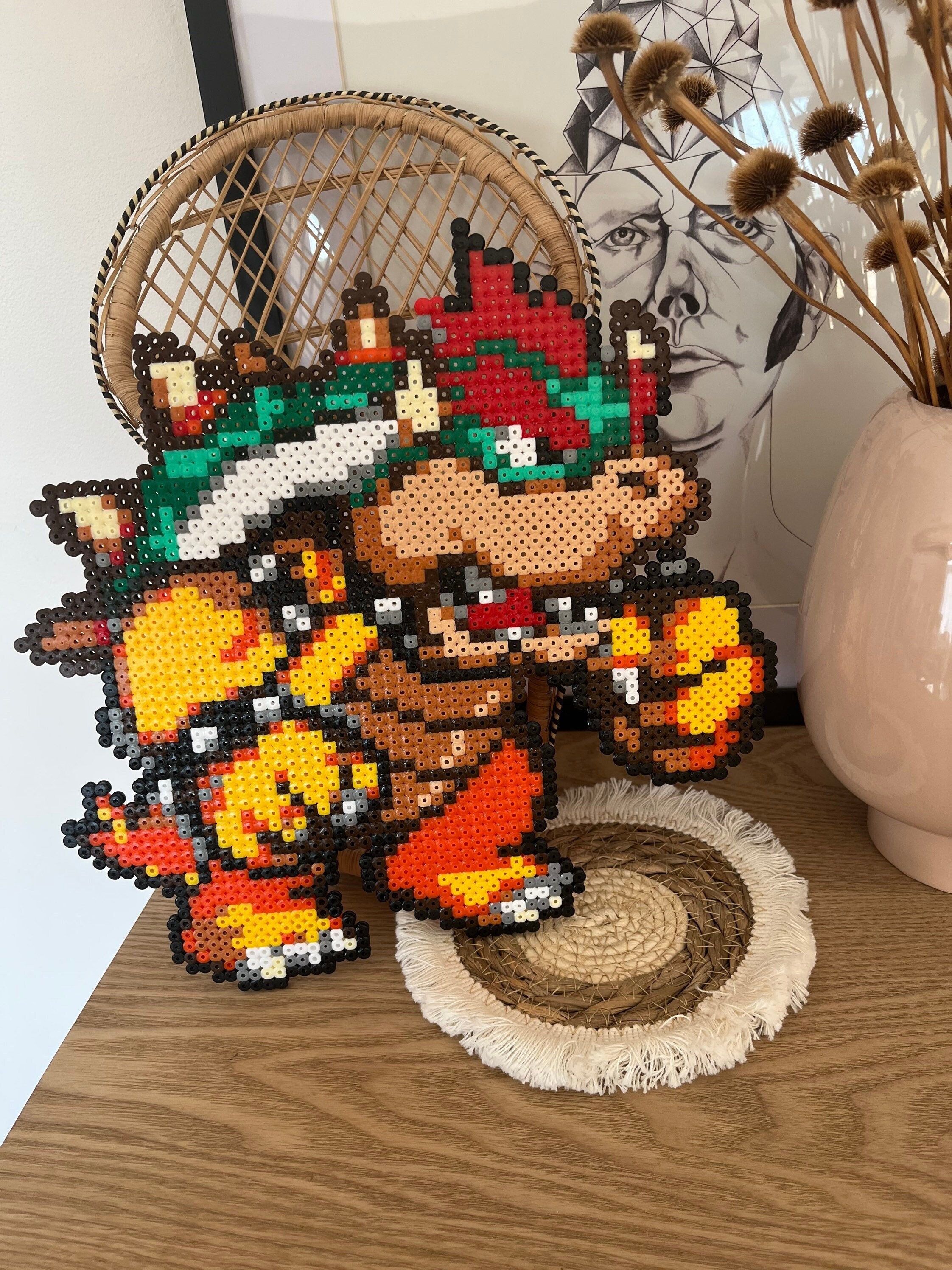 Décoration en Perles Aimants Pixel Art Bowser