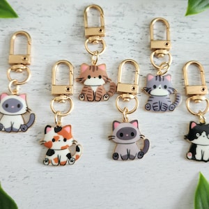 Kawaii Cat Keychain, Enamel Bag Charm, Cat Lover Accessory, Gift Wrapping Available