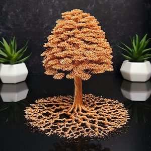 Copper wire bonsai tree of life sculpture, metal wire tree art, boho maple tree of life, home decor, anniversary copper gift, one of a kind