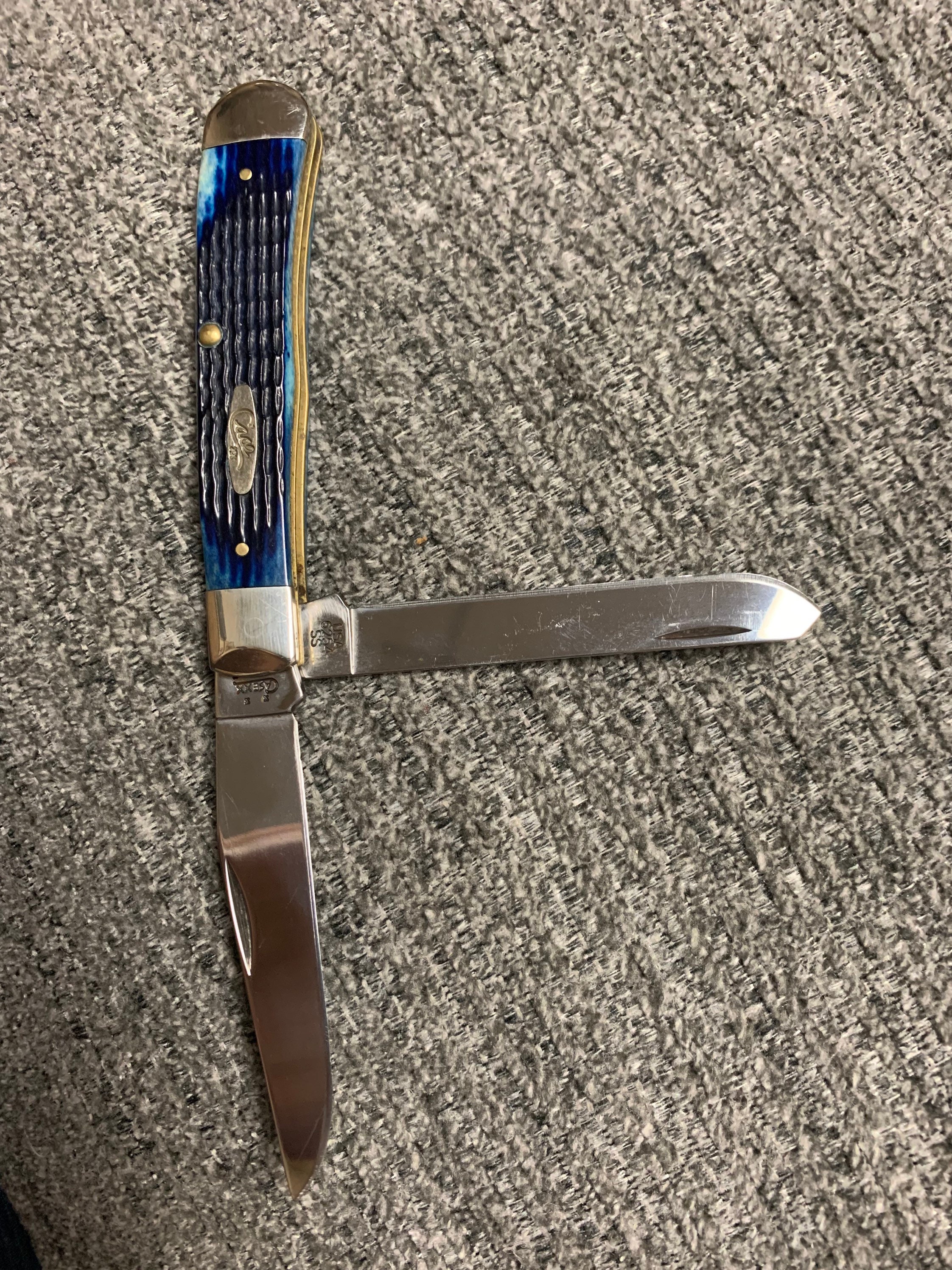 Case Trapper Knife U.S. Navy Blue Bone (6254 SS) 17726 - BHQ