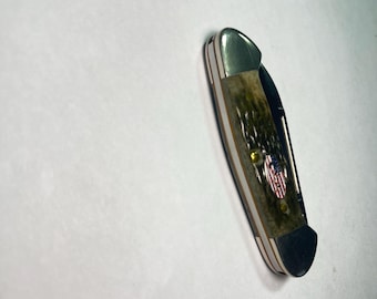 Navaja de bolsillo con escudo y bandera estadounidense Case XX USA: Baby Butterbean n.° 62132, año 2002