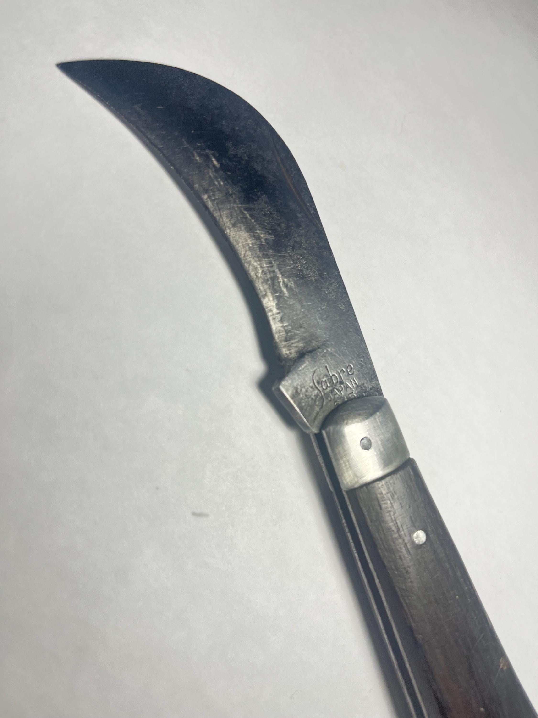 1950's 60's Sabre Japan Single Blade Hawkbill/pruning Wood Handle