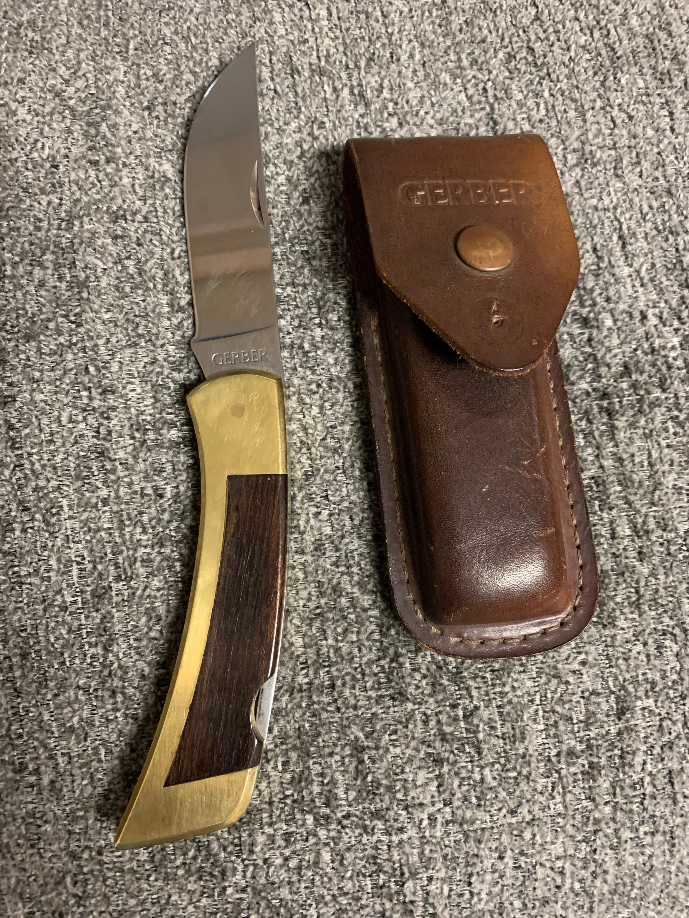 1970's Gerber Portland Oregon 97223 Brass&wood Lockback Hunting