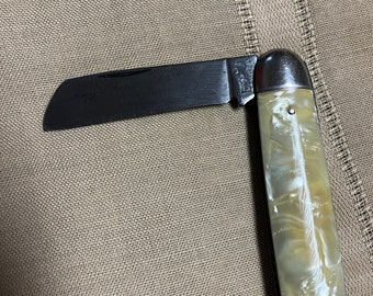1946-56 Imperial Prov.RI USA cracked ice handle single blade folding pocket knife 3 3/4”/hunting