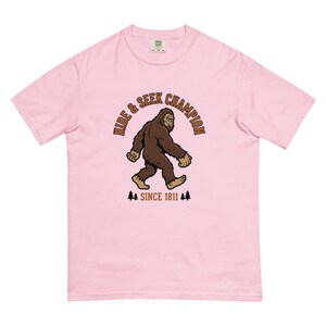 Bigfoot Hide and Seek Champion Since 1811 Funny Sasquatch T-Shirt | Vintage Cryptid Tee | Comfort Colors 1717 Premium Heavyweight