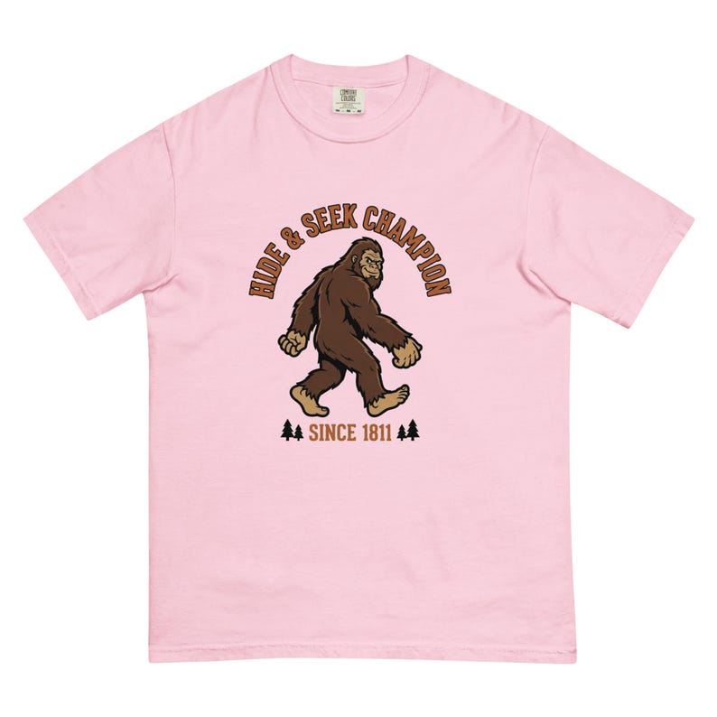 Bigfoot Hide and Seek Champion Since 1811 Funny Sasquatch T-Shirt | Vintage Cryptid Tee | Comfort Colors 1717 Premium Heavyweight