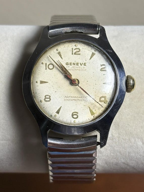 【1950s】EARLINGTON OH済 ヴィンテージ腕時計 Vintage 1950s Geneve 17 Jewels Mechanical Watch Swiss… - Gem