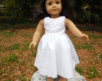 Light Green and Ivory Floral Print Dress and Panties with Options fitting American Girl Dolls and other 18 in Dolls