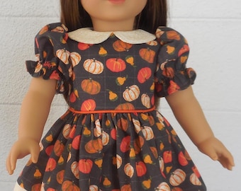 Kleid mit Kürbissen, hergestellt für American Girl