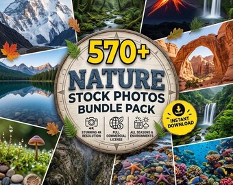 570+ Naturfoton Bundle | Redaktionell landskapsfotografering (digital nedladdning)