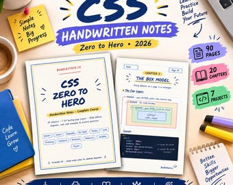Handgeschriebene CSS-Lernnotizen, Vom Anfänger zum Profi, 90 Seiten (PDF-Download)