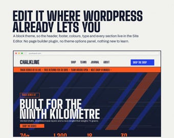 WordPress-Block-Theme der Marke Chalkline Sports | Vorlage für die vollständige Website-Bearbeitung (Sofort-Download)