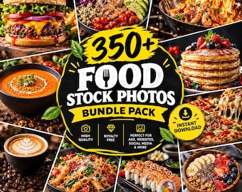 350+ stockbilder med mat, redaktionell fotografering, innehåll för sociala medier (digital nedladdning)