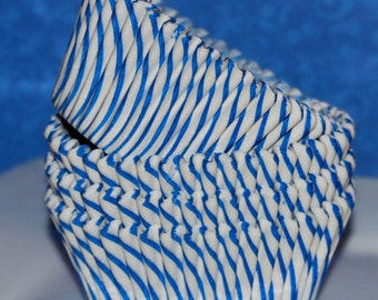 50 count - Blue stripe cup cake liners, baking cups, muffin cups, cupcake