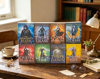 Throne of Glass Complete Book Collection, Sarah J Maas YA Fantasy Series, 8 Book Set, Epic Fiction Novels, Fantasy Lover Gift Idea