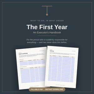 Estate administration checklist PDF   What to do after death   First year Executor