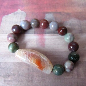 Mesmerizing Moon Agate Bracelet with Earthtone Gemstones image 3