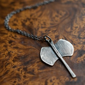 Labrys necklace, double headed axe amulet, sterling silver labrys, Mother Goddess amulet, lunar Goddess, female strength, miniature talisman