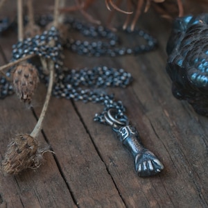 Figa fist in antiqued sterling silver, mano fico pendant, good luck symbol, evil eye charm, protection amulet, Goddess and virility charm,
