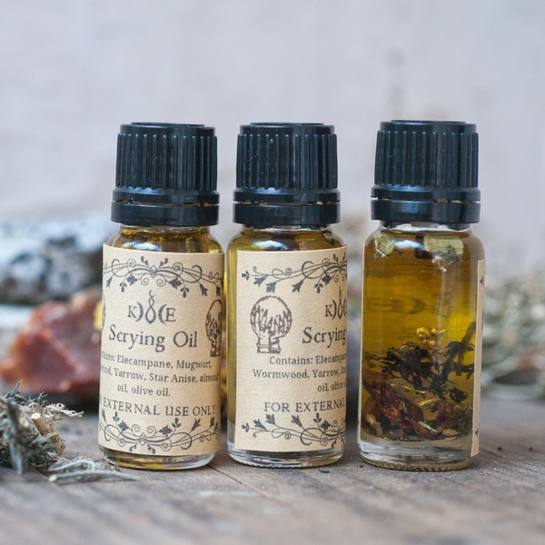 Scrying Oil , 10ml Hexenöl für Wahrsagung, Hellsichtsrituale oder Zauberei, zur Verwendung für Tarot, Pendel- oder Geisterbretter, oder für die Traumarbeit