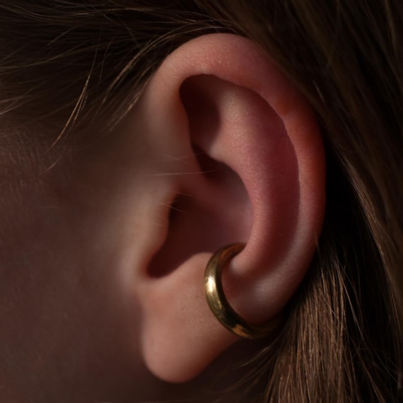 Brass ear cuff, no piercing required and can be worn as a single or stacked with others