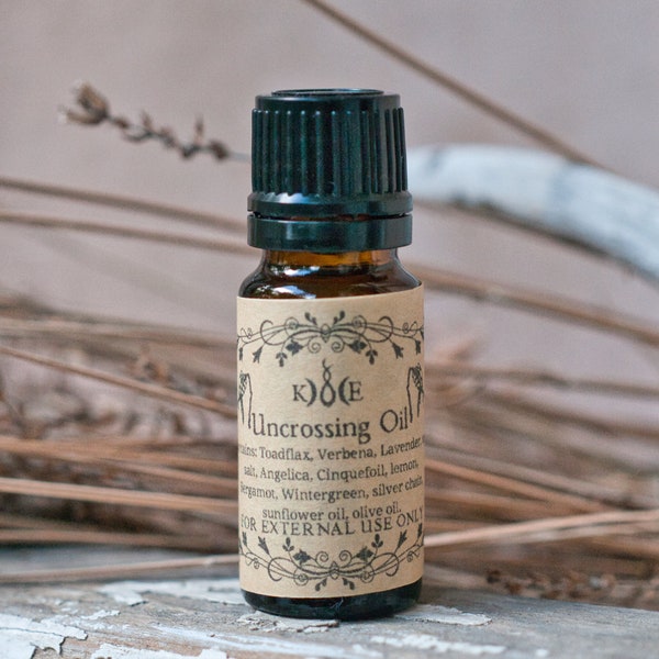 Uncrossing Oil, 10ml Hexenöl für reinigende, klärende und enthexende Rituale oder Zauber, zum Einreiben des Körpers oder von Altar-Werkzeugen.