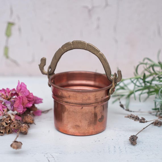 Mini witches cauldron for incense or spellcasting, a vintage copper altar tool and witchy gift