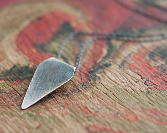 Sterling silver arrowhead necklace, protection amulet, miniature talisman series, hand forged arrow pendant, unisex necklace.
