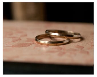 Alternative wedding ring in gold, a geometric band for stacking or your vows, gender neutral for every finger