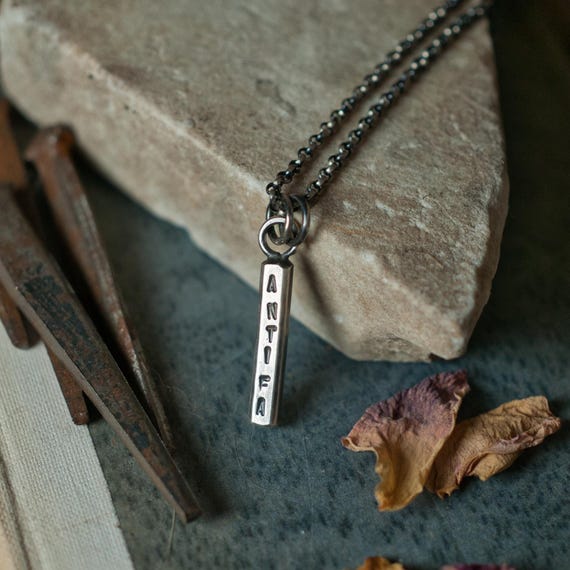 Sterling silver ANTIFA pendant, an antifascist statement necklace with 18" sterling chain.